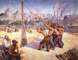 Maximilien Luce The Pile Drivers China oil painting art